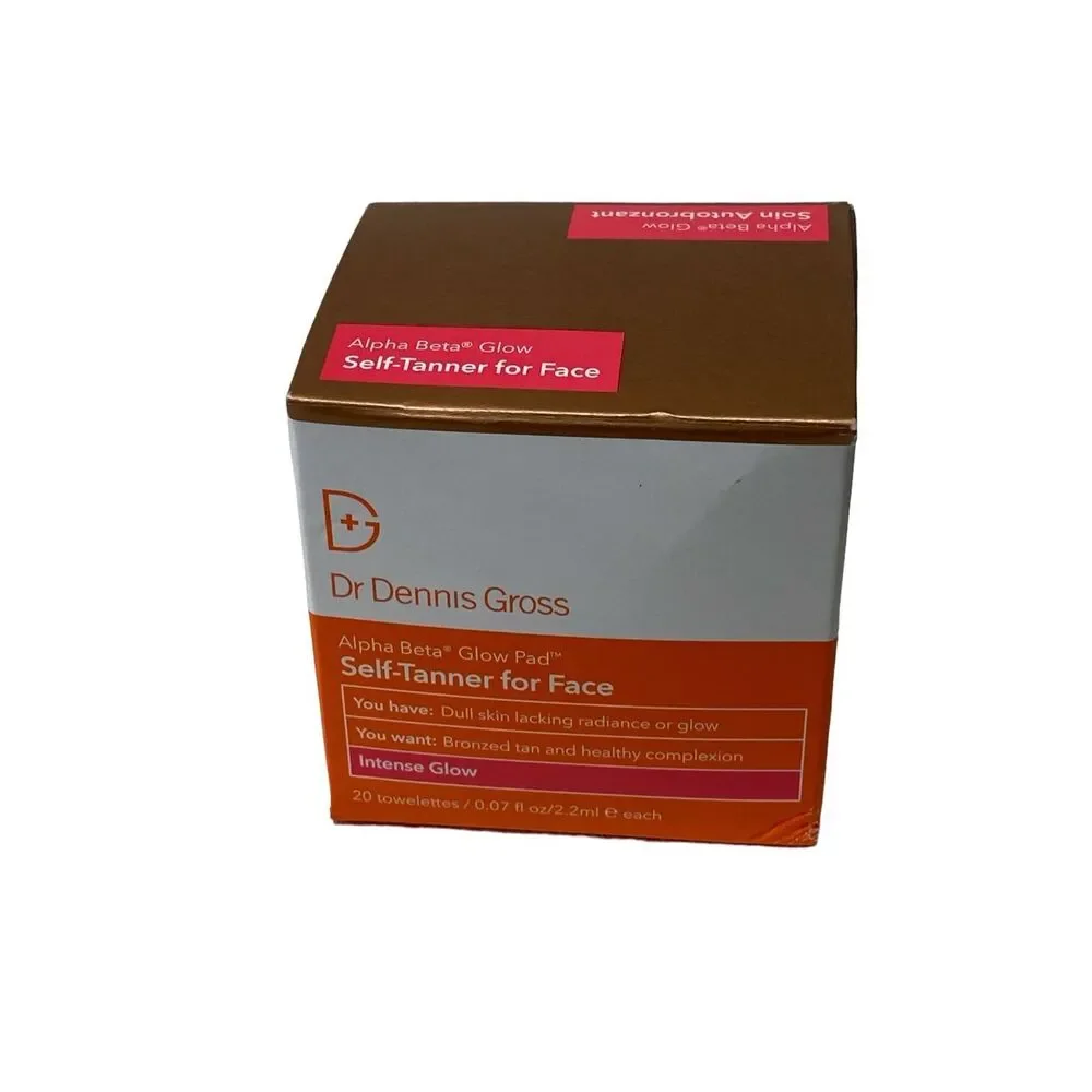 Dr. Dennis Gross Skincare Alpha Beta Intense Glow Pad Self-Tanner for Face NIB